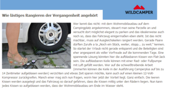 Wildcamper Online-Magazin stellt flat-jack Reifenkissen vor